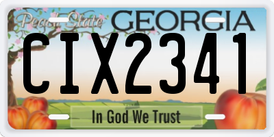 GA license plate CIX2341