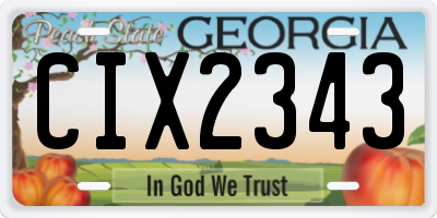 GA license plate CIX2343