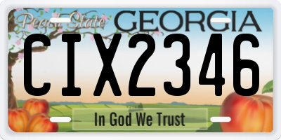 GA license plate CIX2346
