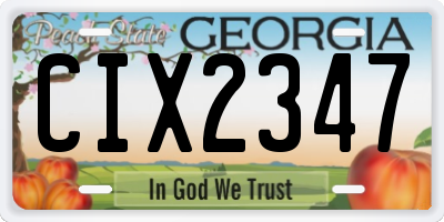 GA license plate CIX2347