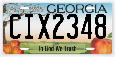 GA license plate CIX2348