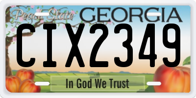 GA license plate CIX2349
