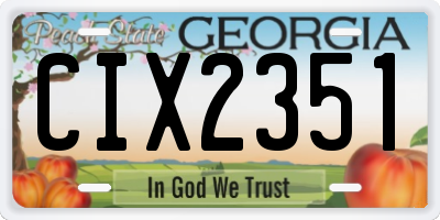 GA license plate CIX2351