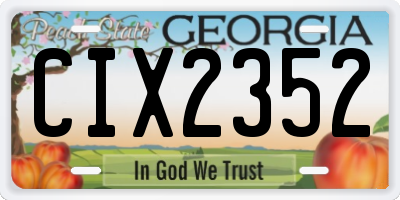 GA license plate CIX2352