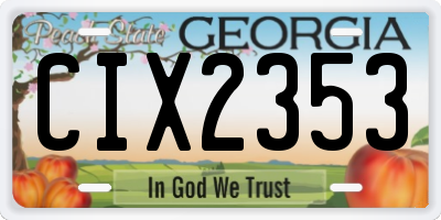 GA license plate CIX2353