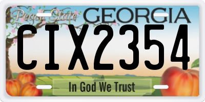 GA license plate CIX2354