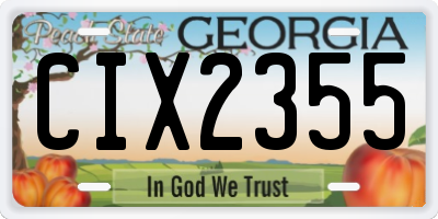 GA license plate CIX2355