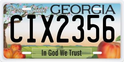 GA license plate CIX2356