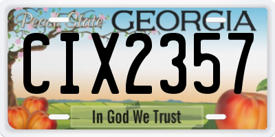 GA license plate CIX2357