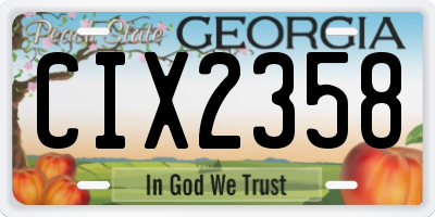 GA license plate CIX2358