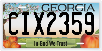 GA license plate CIX2359
