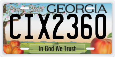 GA license plate CIX2360