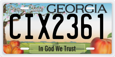GA license plate CIX2361