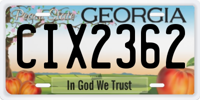 GA license plate CIX2362