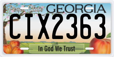 GA license plate CIX2363