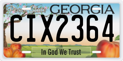 GA license plate CIX2364