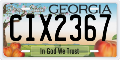 GA license plate CIX2367