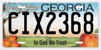 GA license plate CIX2368