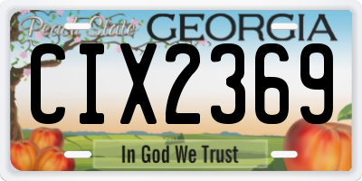 GA license plate CIX2369