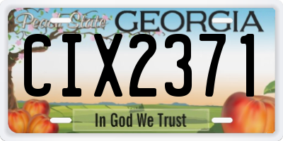 GA license plate CIX2371