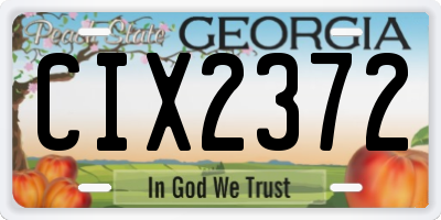 GA license plate CIX2372