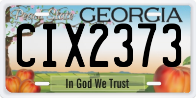 GA license plate CIX2373