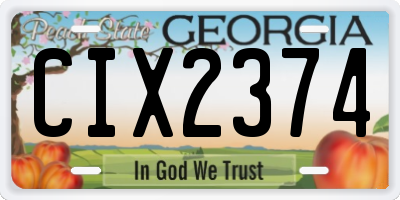 GA license plate CIX2374