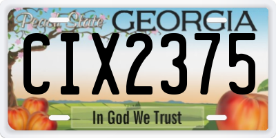 GA license plate CIX2375