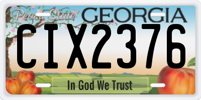 GA license plate CIX2376