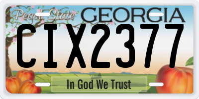 GA license plate CIX2377