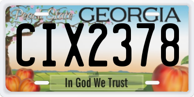 GA license plate CIX2378