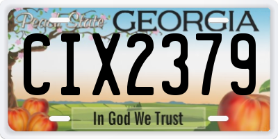 GA license plate CIX2379