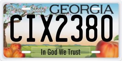 GA license plate CIX2380