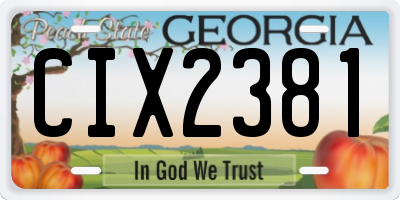 GA license plate CIX2381