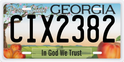 GA license plate CIX2382