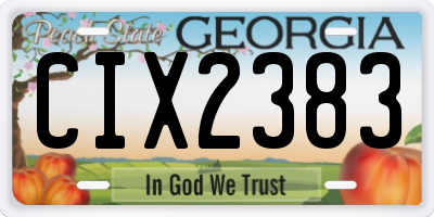 GA license plate CIX2383