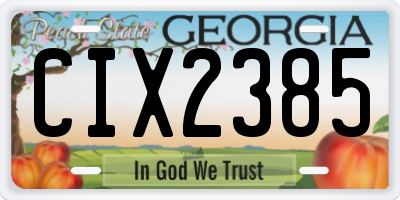 GA license plate CIX2385