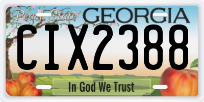 GA license plate CIX2388