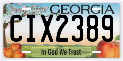 GA license plate CIX2389
