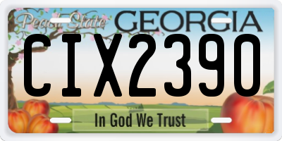 GA license plate CIX2390