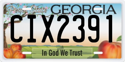 GA license plate CIX2391