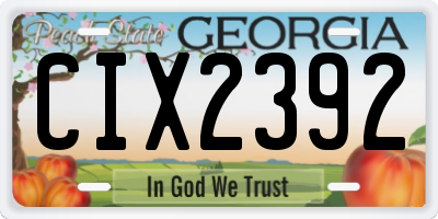 GA license plate CIX2392