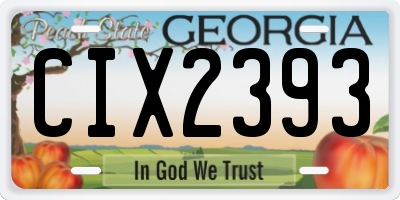 GA license plate CIX2393