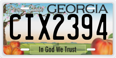 GA license plate CIX2394