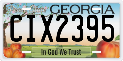 GA license plate CIX2395