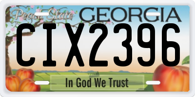 GA license plate CIX2396