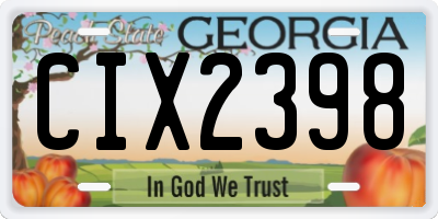 GA license plate CIX2398