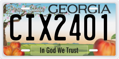 GA license plate CIX2401