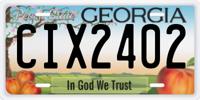 GA license plate CIX2402