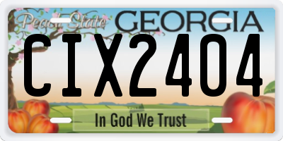 GA license plate CIX2404